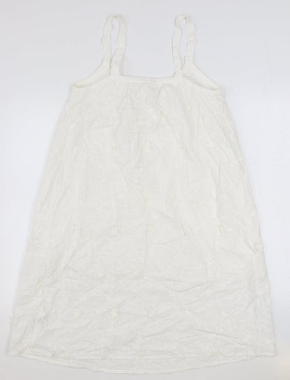 Marks and Spencer Womens White 100% Cotton Mini Size 8 V-Neck Pullover