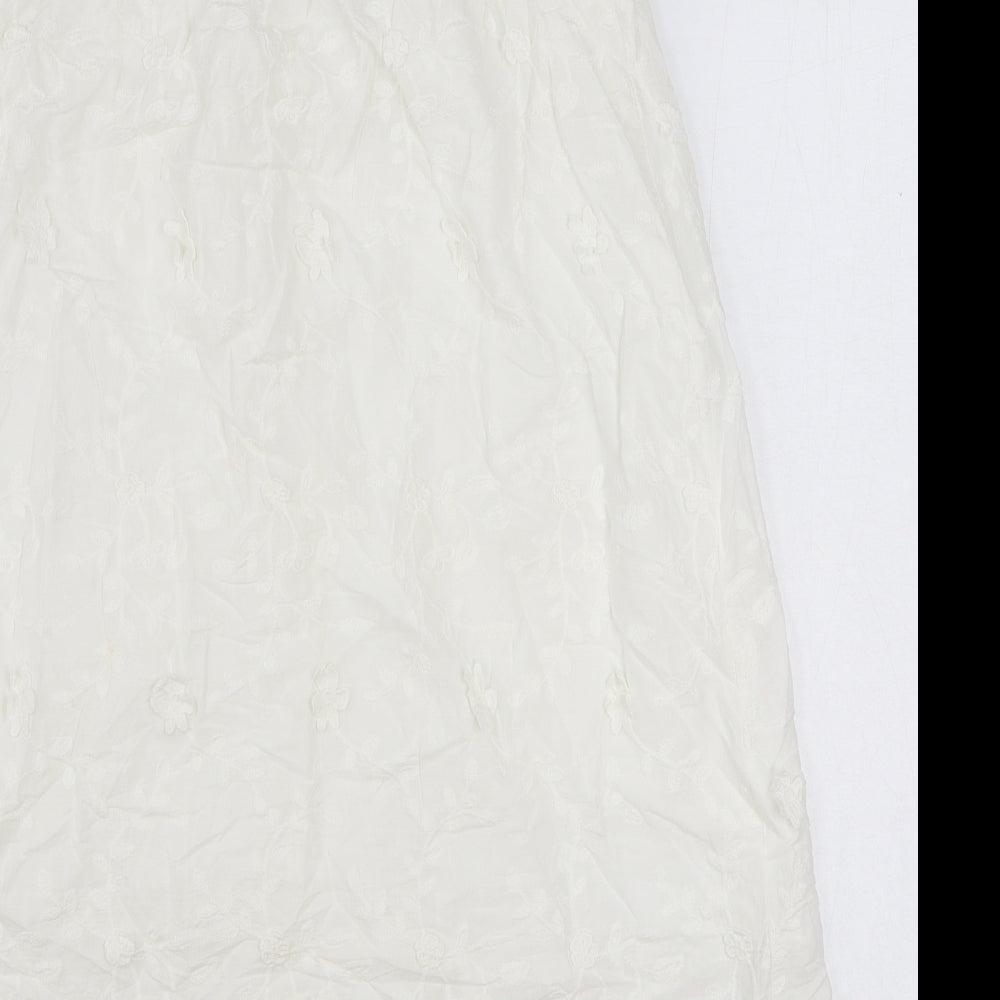 Marks and Spencer Womens White 100% Cotton Mini Size 8 V-Neck Pullover