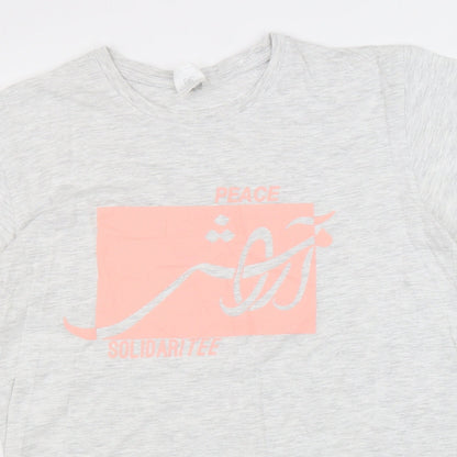 B&C Womens Grey Cotton Basic T-Shirt Size M Round Neck - Peace Solidarity