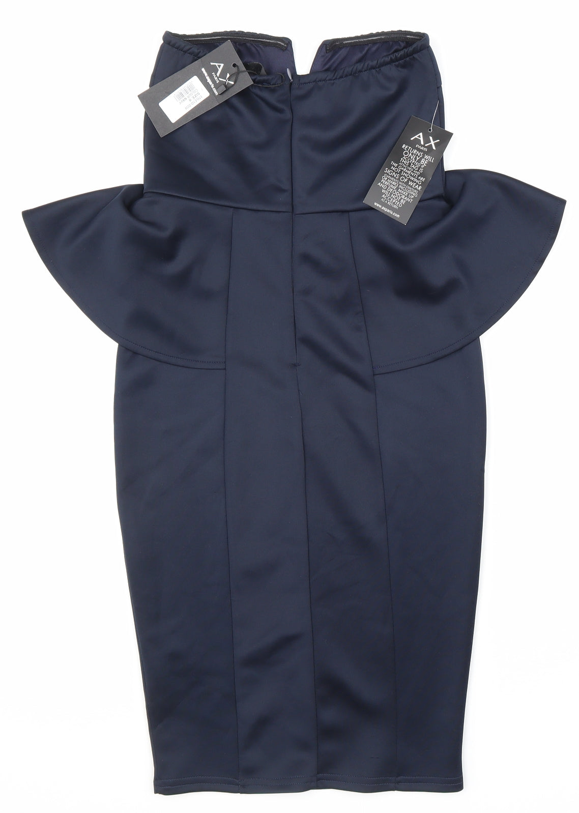 AX Paris Womens Blue Polyester Mini Size 8 Mock Neck Zip