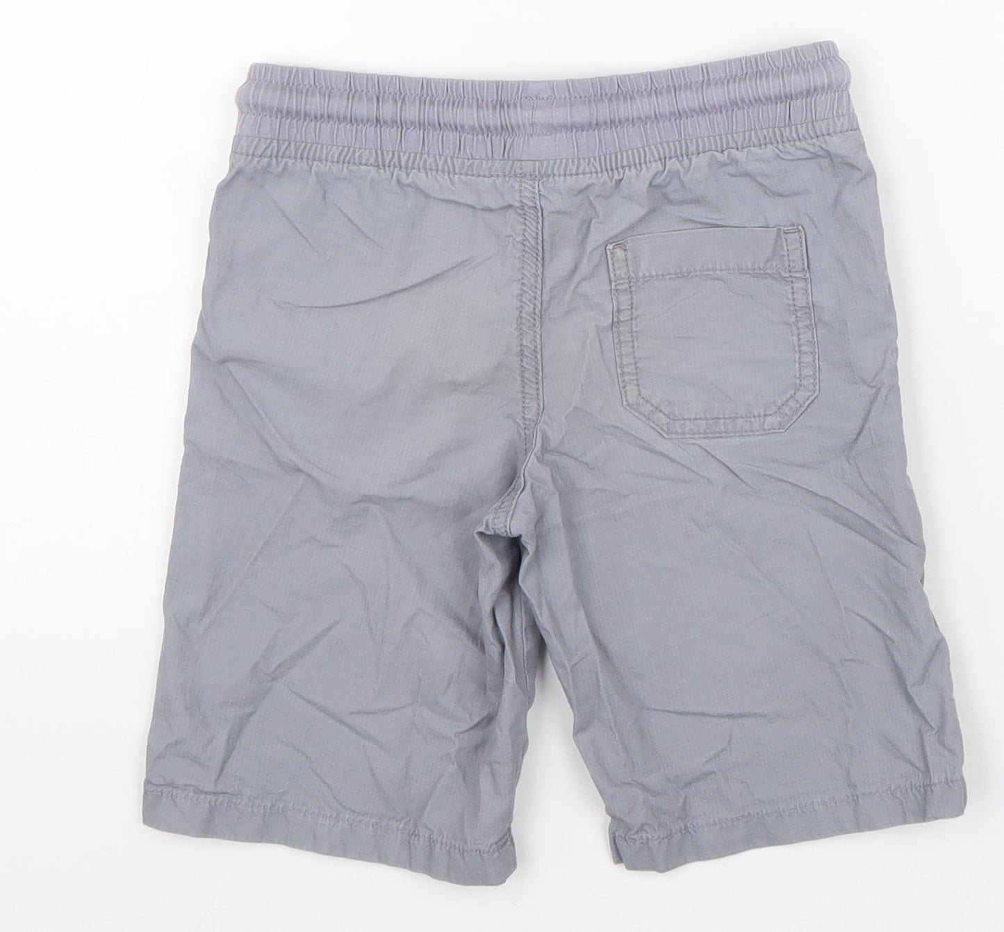 Marks and Spencer Boys Grey 100% Cotton Bermuda Shorts Size 5-6 Years Regular Drawstring