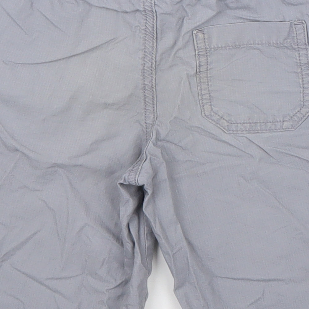 Marks and Spencer Boys Grey 100% Cotton Bermuda Shorts Size 5-6 Years Regular Drawstring