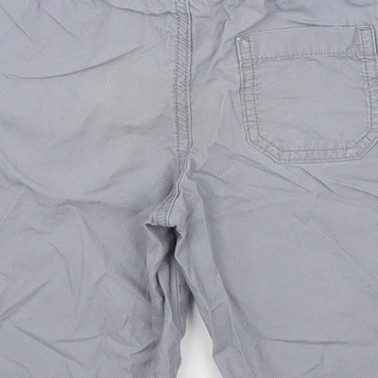 Marks and Spencer Boys Grey 100% Cotton Bermuda Shorts Size 5-6 Years Regular Drawstring