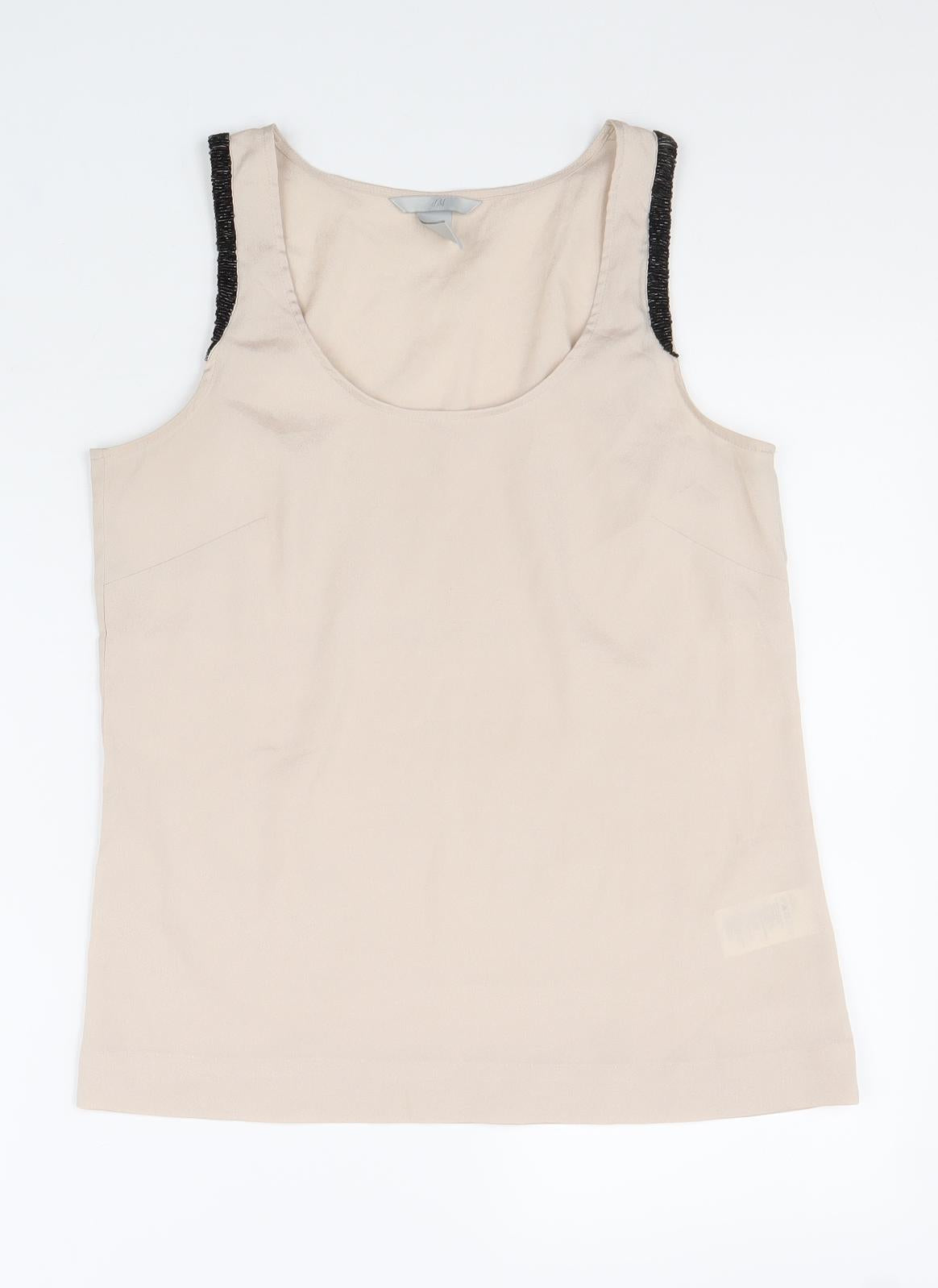 Womens UK Size 34 H&M Beige Basic Tank