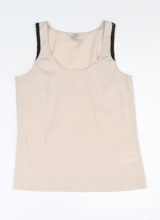 Womens UK Size 34 H&M Beige Basic Tank