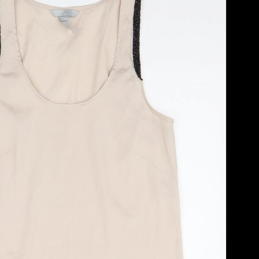 Womens UK Size 34 H&M Beige Basic Tank