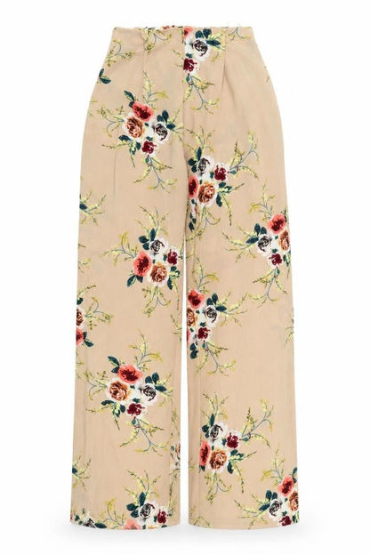 LOVE&OTHER THINGS Womens Beige Geometric Polyester Trousers Size S Regular