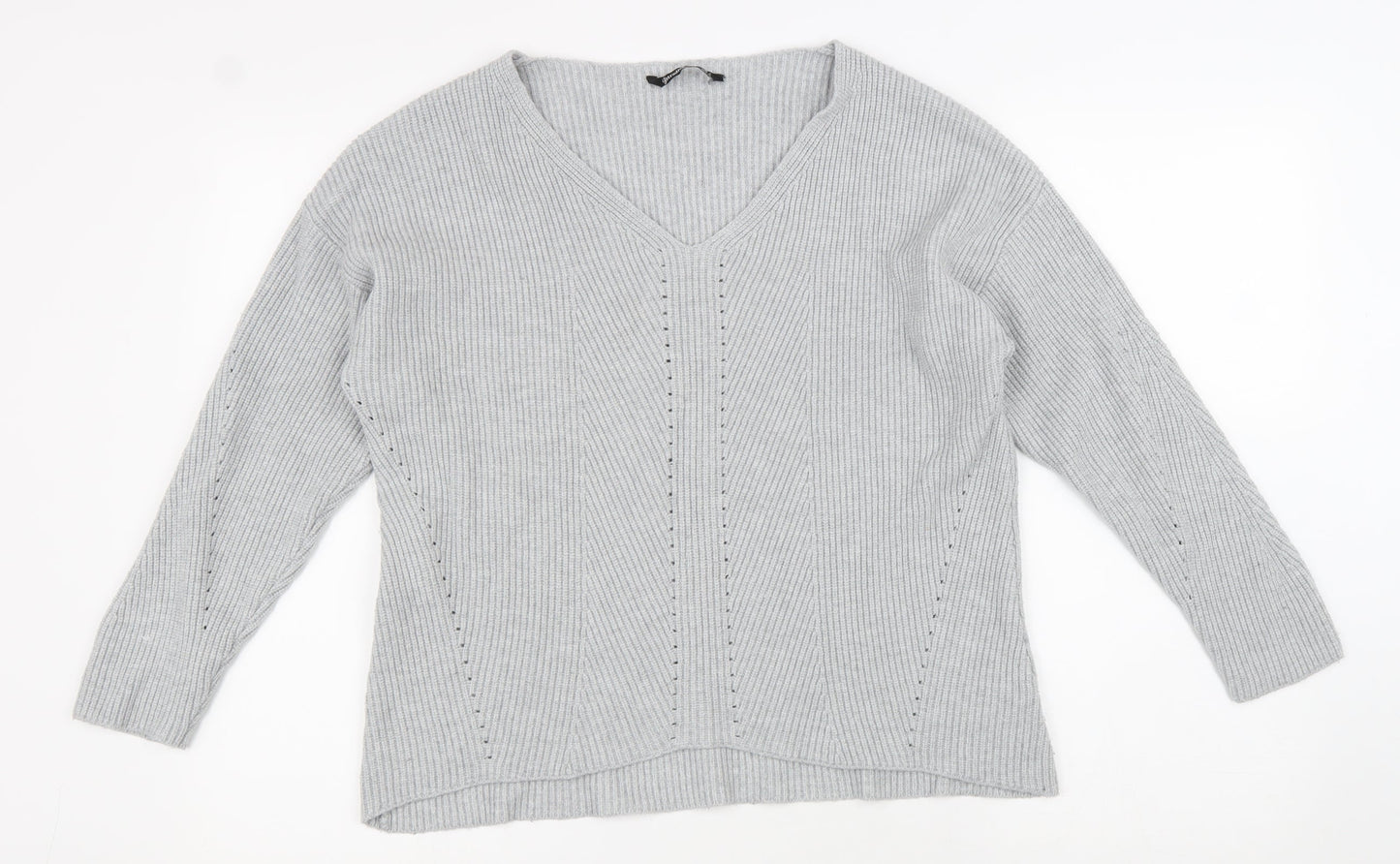 Womens UK Size S Stradivarius Grey Pullover Jumper