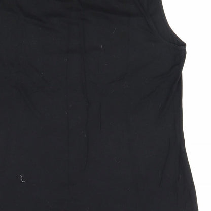 George Womens Black Herringbone Viscose Basic Blouse Size 16 Boat Neck