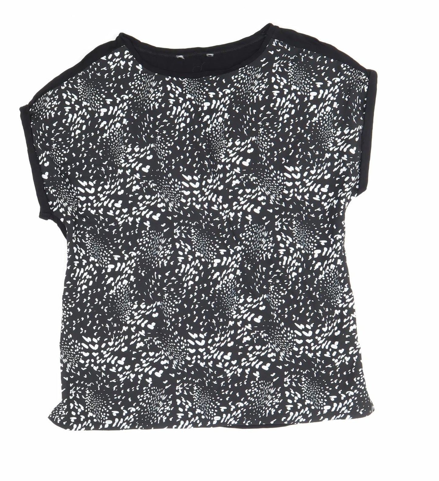 Womens UK Size 12 Preworn Black Basic T-Shirt