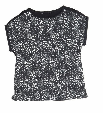 Womens UK Size 12 Preworn Black Basic T-Shirt