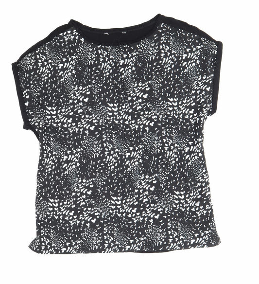 Womens UK Size 12 Preworn Black Basic T-Shirt