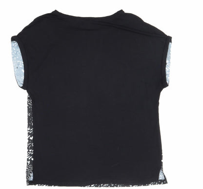 Womens UK Size 12 Preworn Black Basic T-Shirt