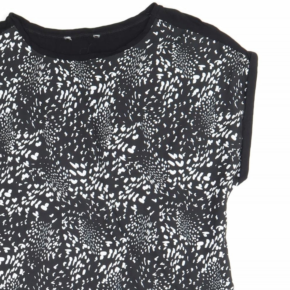 Womens UK Size 12 Preworn Black Basic T-Shirt