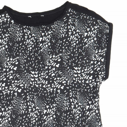 Womens UK Size 12 Preworn Black Basic T-Shirt