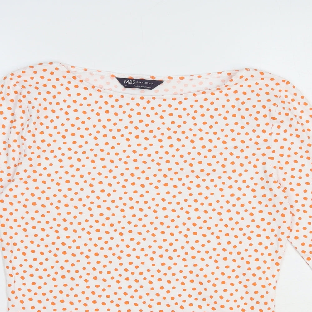 Womens UK Size 6 Marks and Spencer White Basic T-Shirt