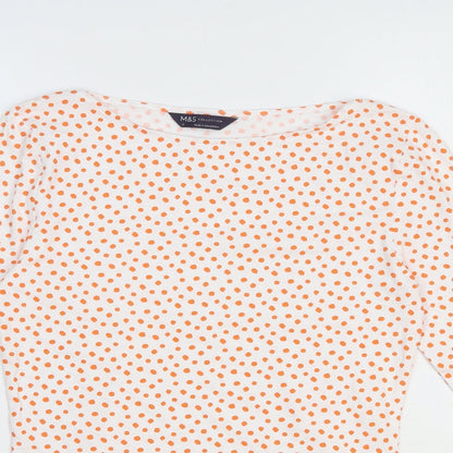 Womens UK Size 6 Marks and Spencer White Basic T-Shirt