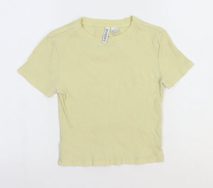 Womens UK Size 6 Divided Yellow Basic T-Shirt