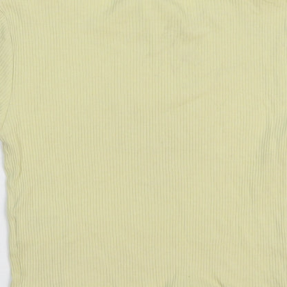 Womens UK Size 6 Divided Yellow Basic T-Shirt