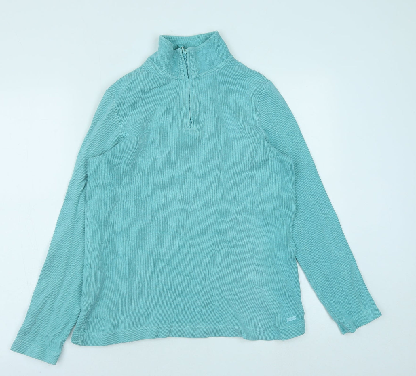 Preworn Womens Blue Cotton Pullover Sweatshirt Size 10 Zip