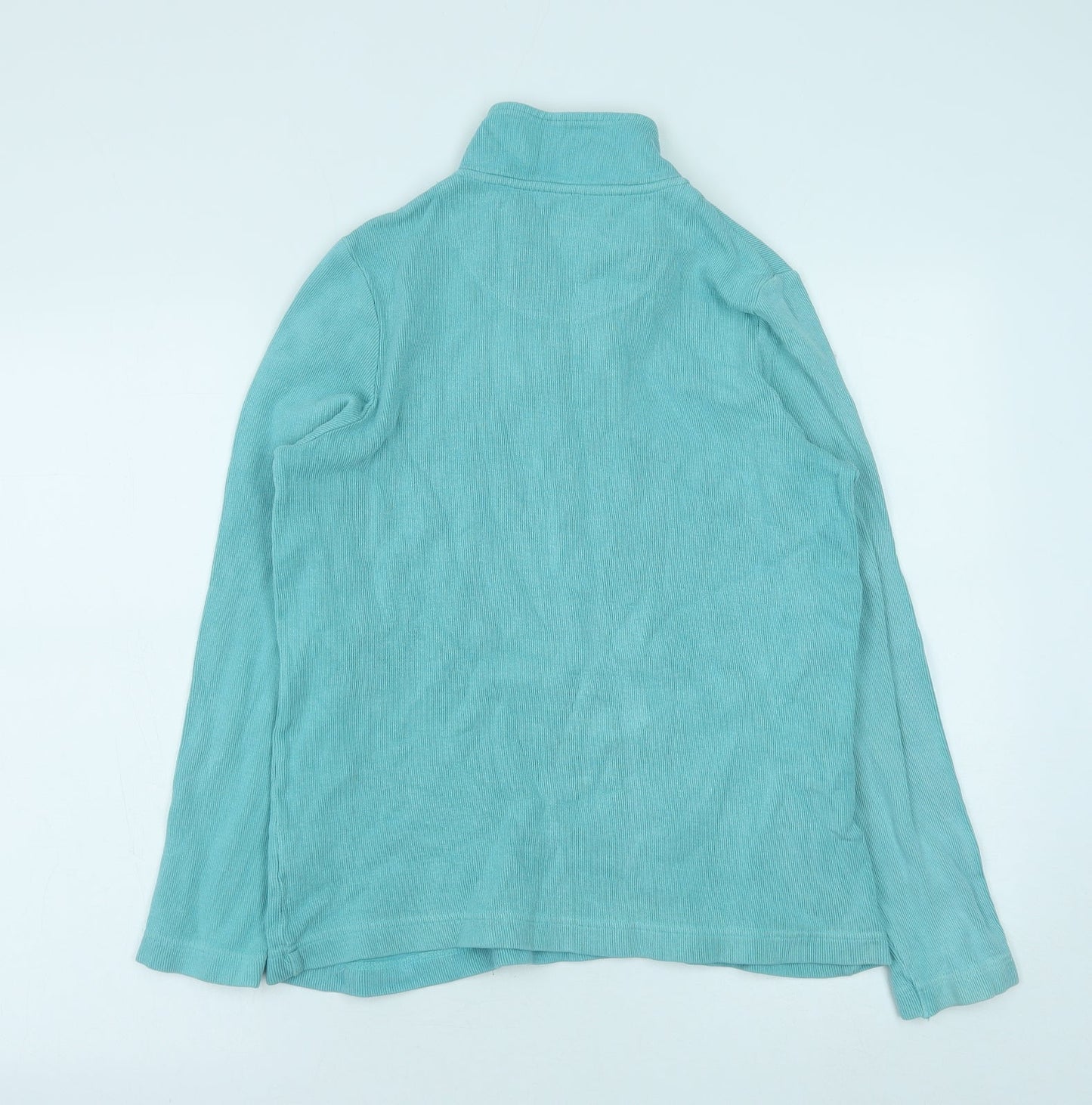 Preworn Womens Blue Cotton Pullover Sweatshirt Size 10 Zip