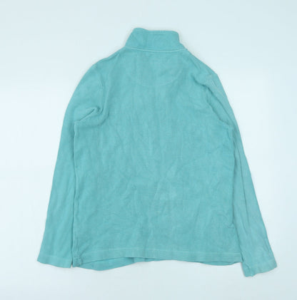 Preworn Womens Blue Cotton Pullover Sweatshirt Size 10 Zip