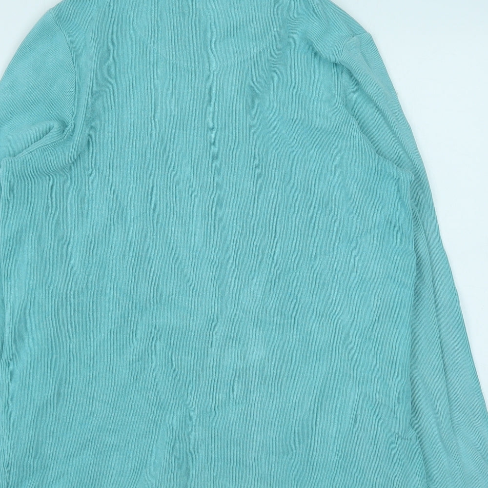 Preworn Womens Blue Cotton Pullover Sweatshirt Size 10 Zip
