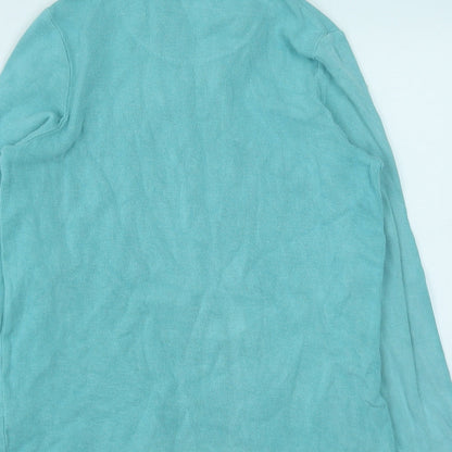 Preworn Womens Blue Cotton Pullover Sweatshirt Size 10 Zip