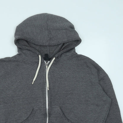 Topshop Womens Grey Cotton Full Zip Hoodie Size 12 Zip