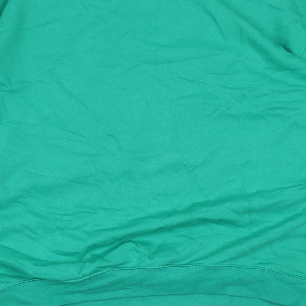 H&M Womens Green Cotton Pullover Sweatshirt Size XS Pullover - Fun Times Ahead