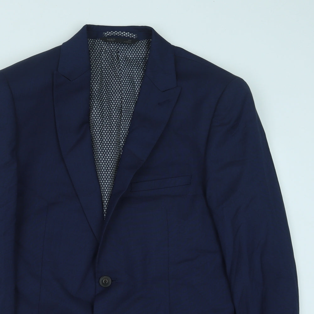 Mens UK Size 40 Marks and Spencer Regular Blue Suit Jacket