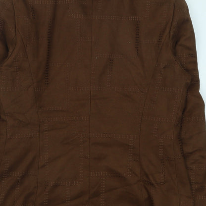 Gary Webber Womens Brown Geometric Jacket Size 10 Zip