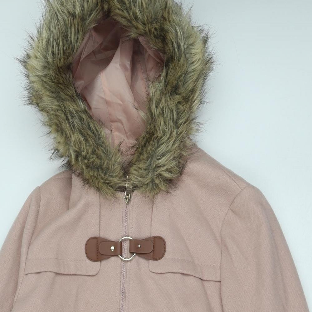Primark Womens Pink Parka Coat Size 14 Zip