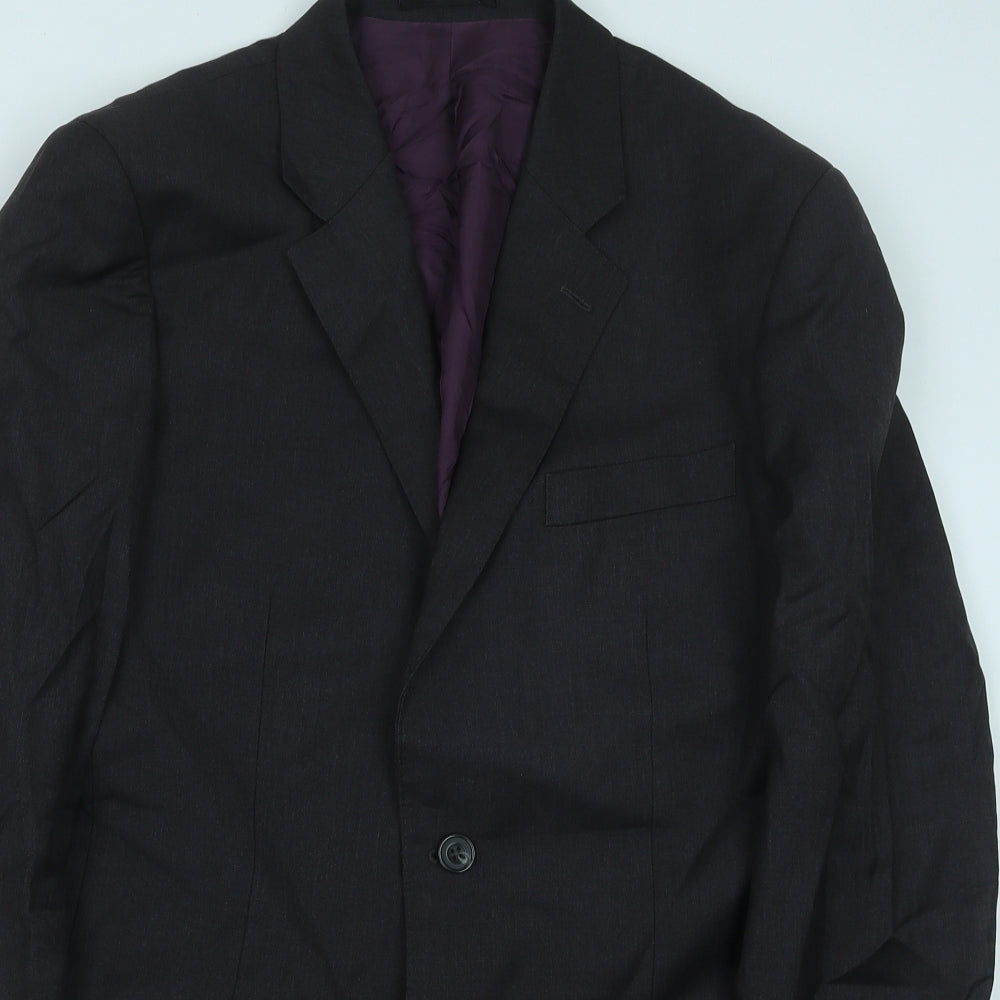 Mens UK Size 39 Preworn Regular Grey Suit Jacket