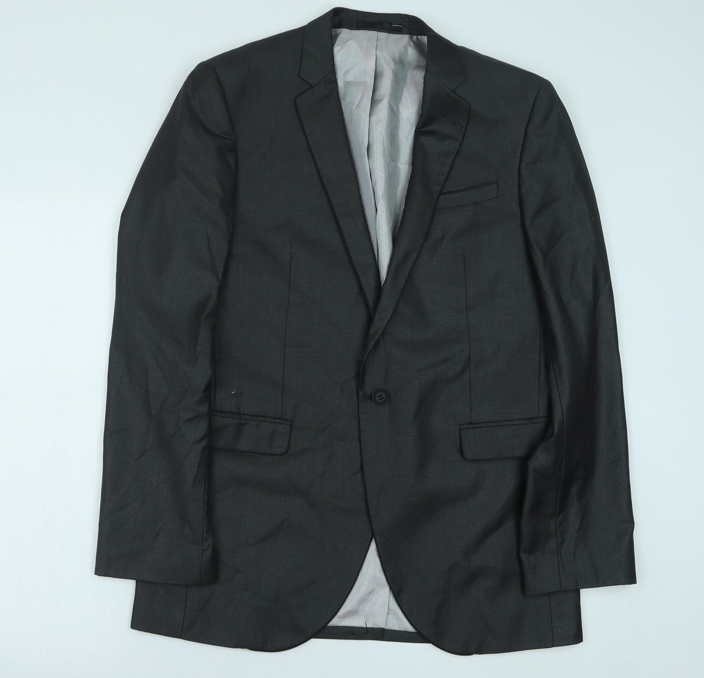 Butler & Wilson Mens Grey Polyester Jacket Suit Jacket Size 40