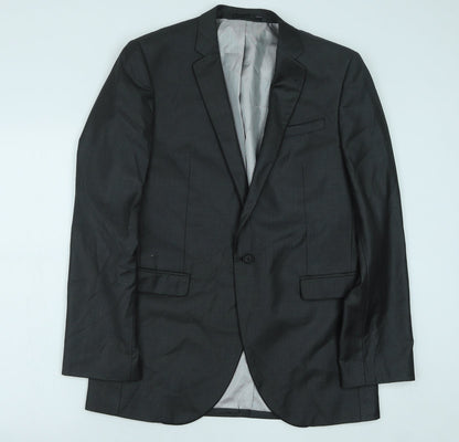 Butler & Wilson Mens Grey Polyester Jacket Suit Jacket Size 40