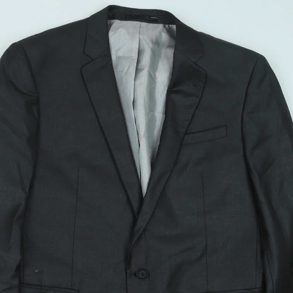 Butler & Wilson Mens Grey Polyester Jacket Suit Jacket Size 40
