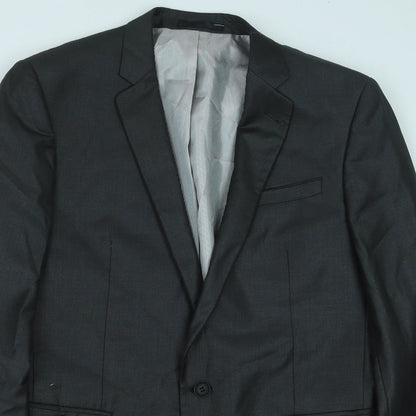 Butler & Wilson Mens Grey Polyester Jacket Suit Jacket Size 40
