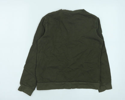River Island Boys Green Cotton Pullover Sweatshirt Size 9-10 Years Pullover