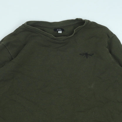 River Island Boys Green Cotton Pullover Sweatshirt Size 9-10 Years Pullover