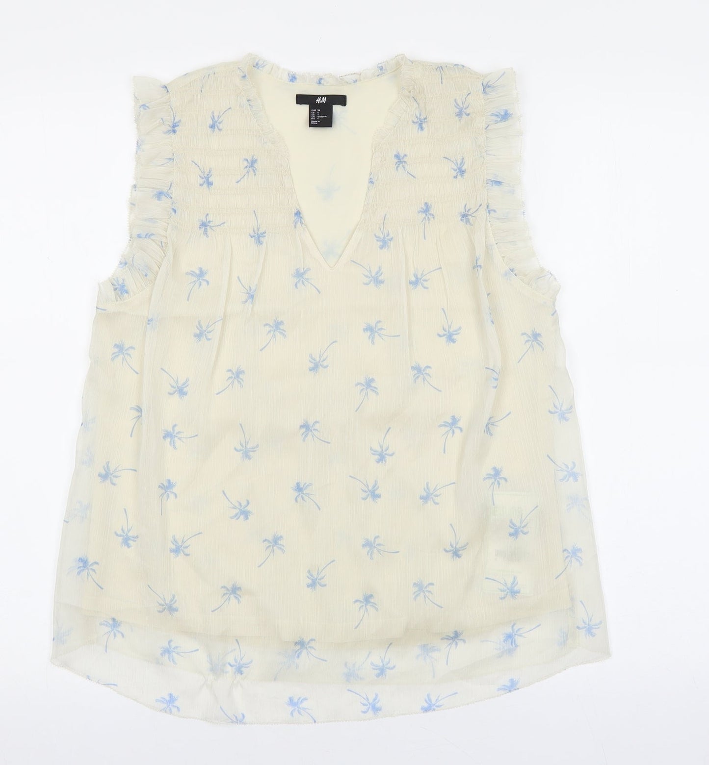 Womens UK Size 4 H&M Ivory Basic Blouse