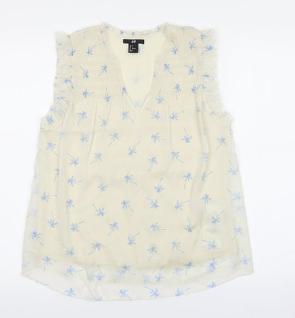 Womens UK Size 4 H&M Ivory Basic Blouse