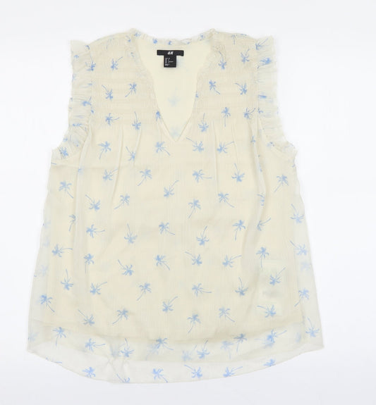 Womens UK Size 4 H&M Ivory Basic Blouse