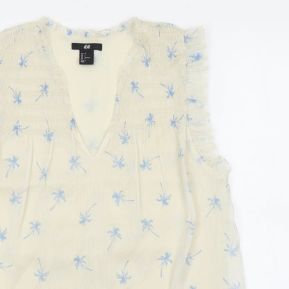 Womens UK Size 4 H&M Ivory Basic Blouse