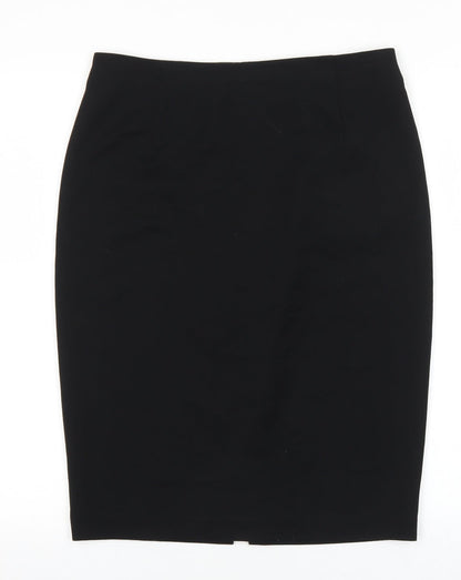 Marks and Spencer Womens Black Polyester Straight & Pencil Skirt Size 30 Zip