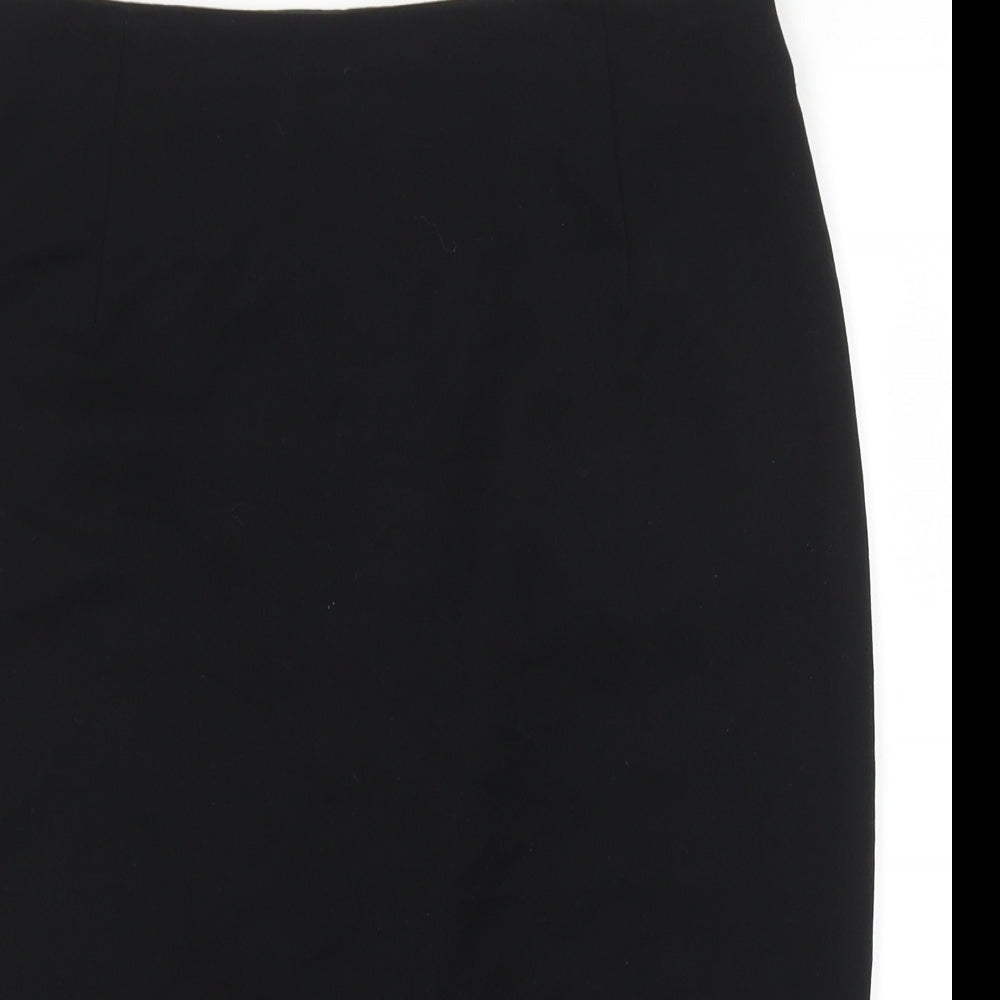 Marks and Spencer Womens Black Polyester Straight & Pencil Skirt Size 30 Zip