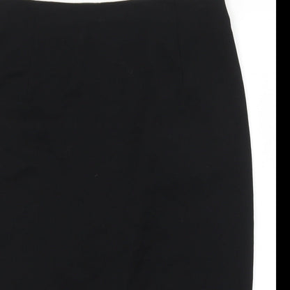 Marks and Spencer Womens Black Polyester Straight & Pencil Skirt Size 30 Zip