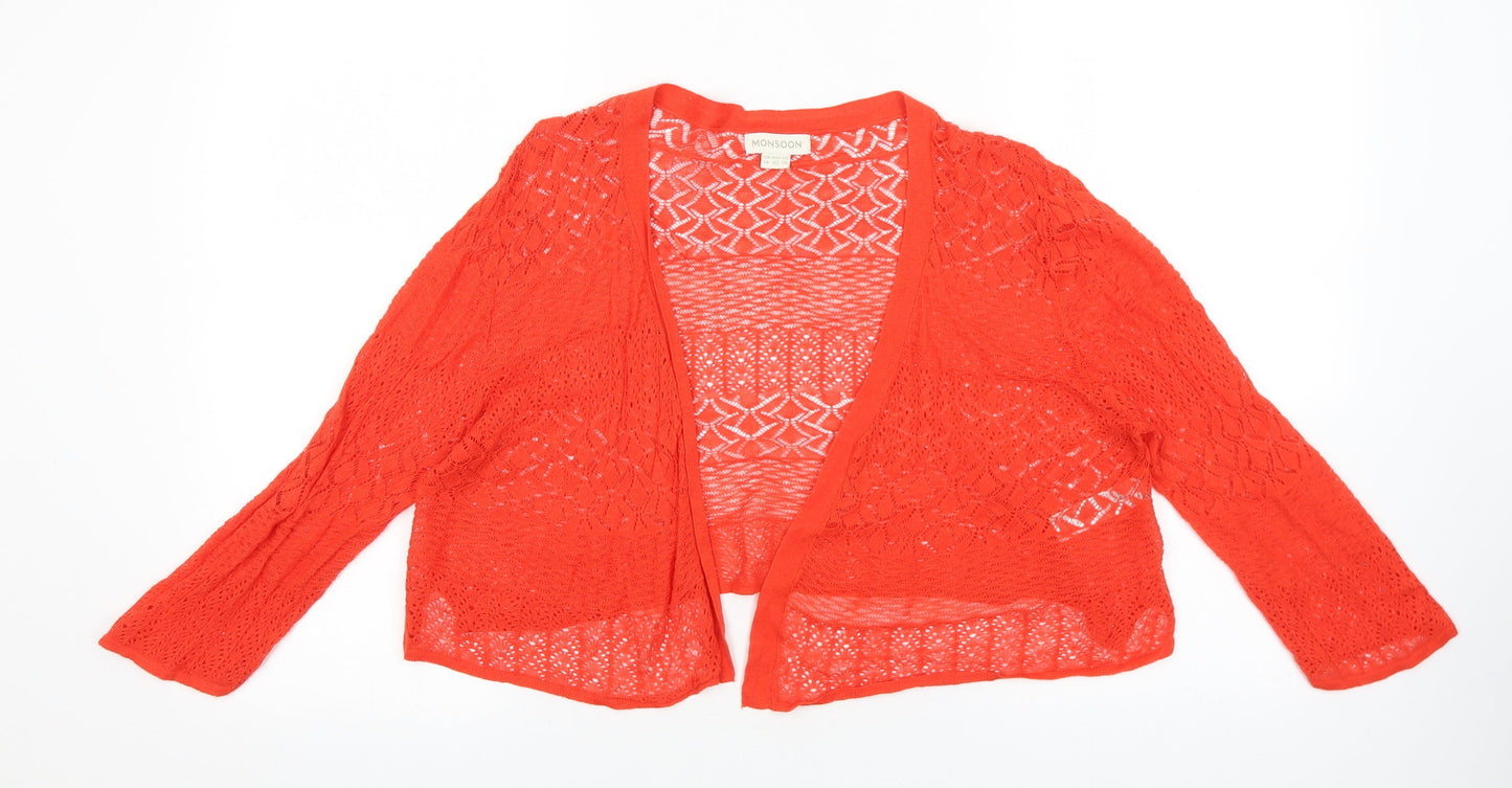 Womens UK Size 14 Monsoon Red Cardigan Jumper