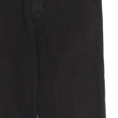 Denim & Co. Womens Black Cotton Straight Jeans Size 30 in L30 in Regular Button
