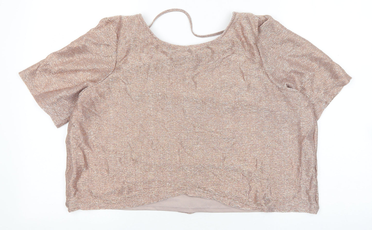 Womens UK Size 14 River Island Pink Cropped T-Shirt
